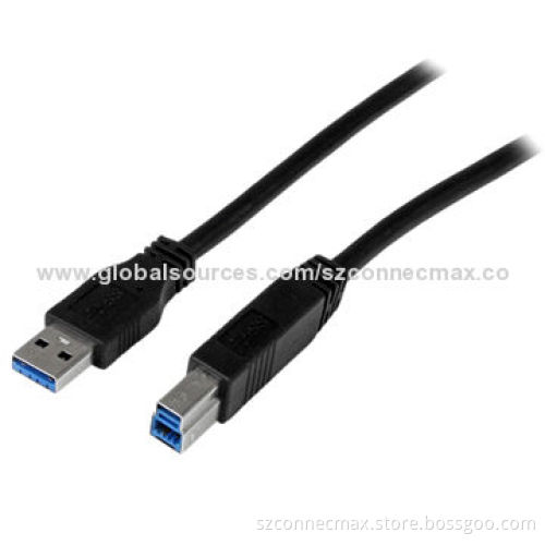 Super Speed Black USB3.0 AM to BM Cable with Plug-and-play Function